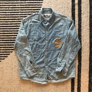 Vintage Metro Goldwyn Mayer Denim Button Long Sleeve Chambray Shirt